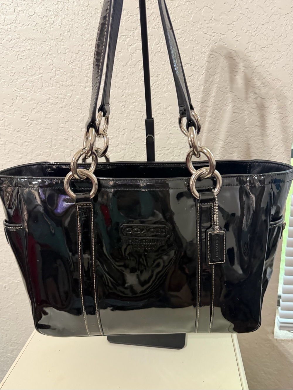 Coach Gallery Black Patent Leather Bag